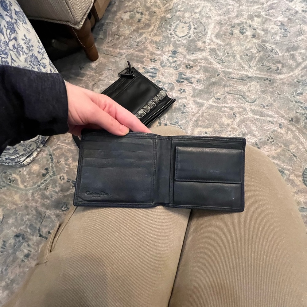 Blue Leather Wallet with Gold Accent - Picture 12 of 13